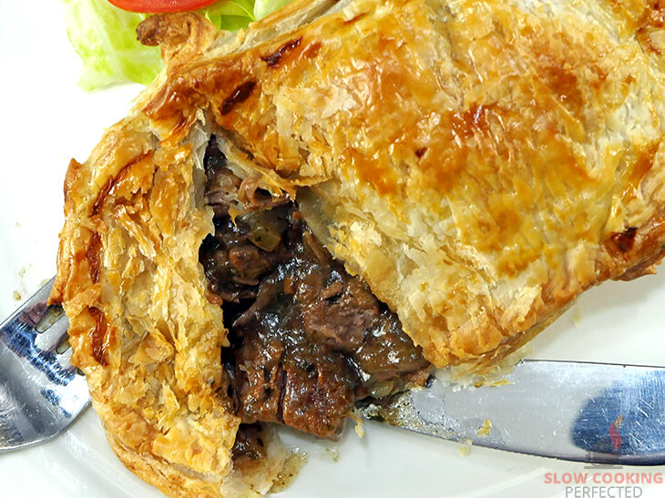 Slow-Cooked Beef and Red Wine Pie with Puff Pastry