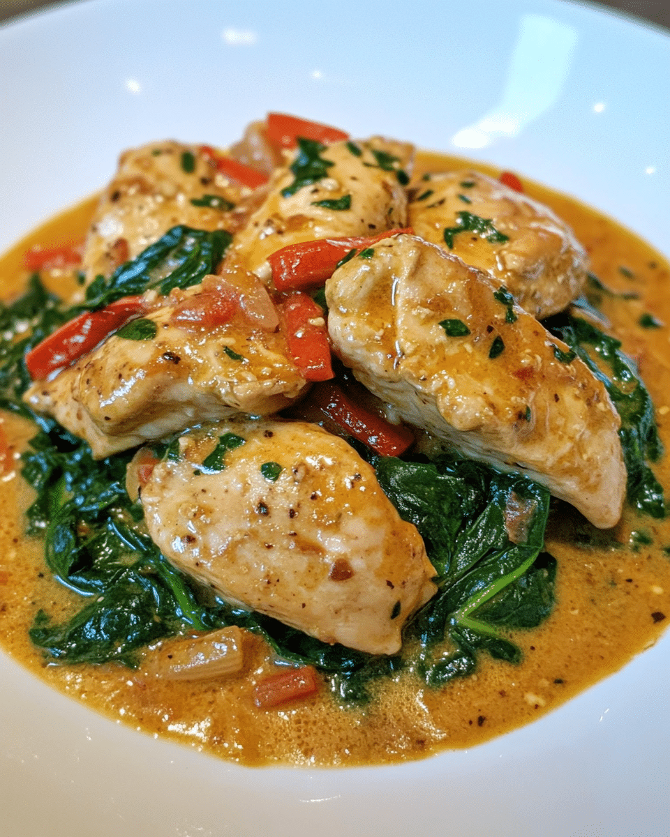 Pan-Seared Garlic Butter Chicken with Spinach and Cherry Tomatoes