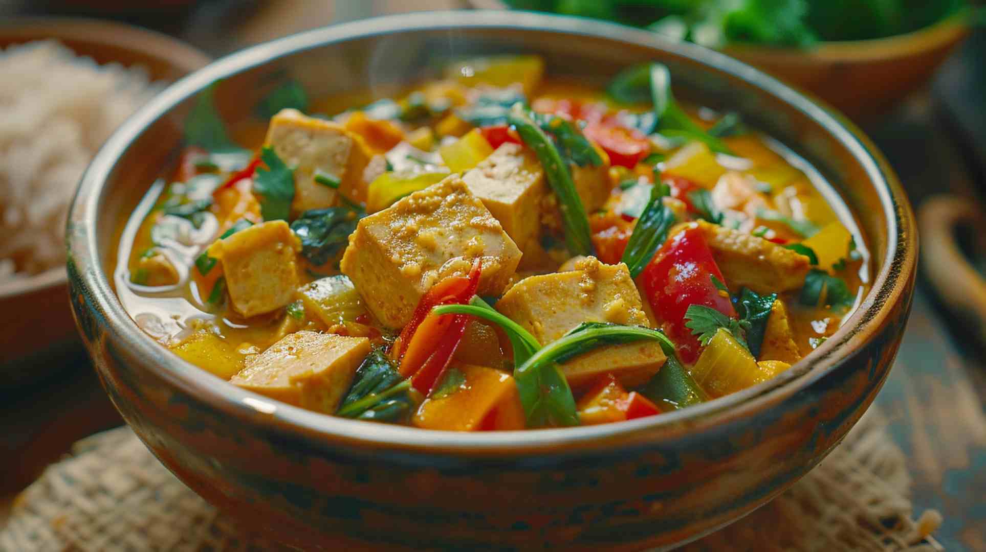 Thai-Inspired Coconut Curry with Tofu and Vegetables