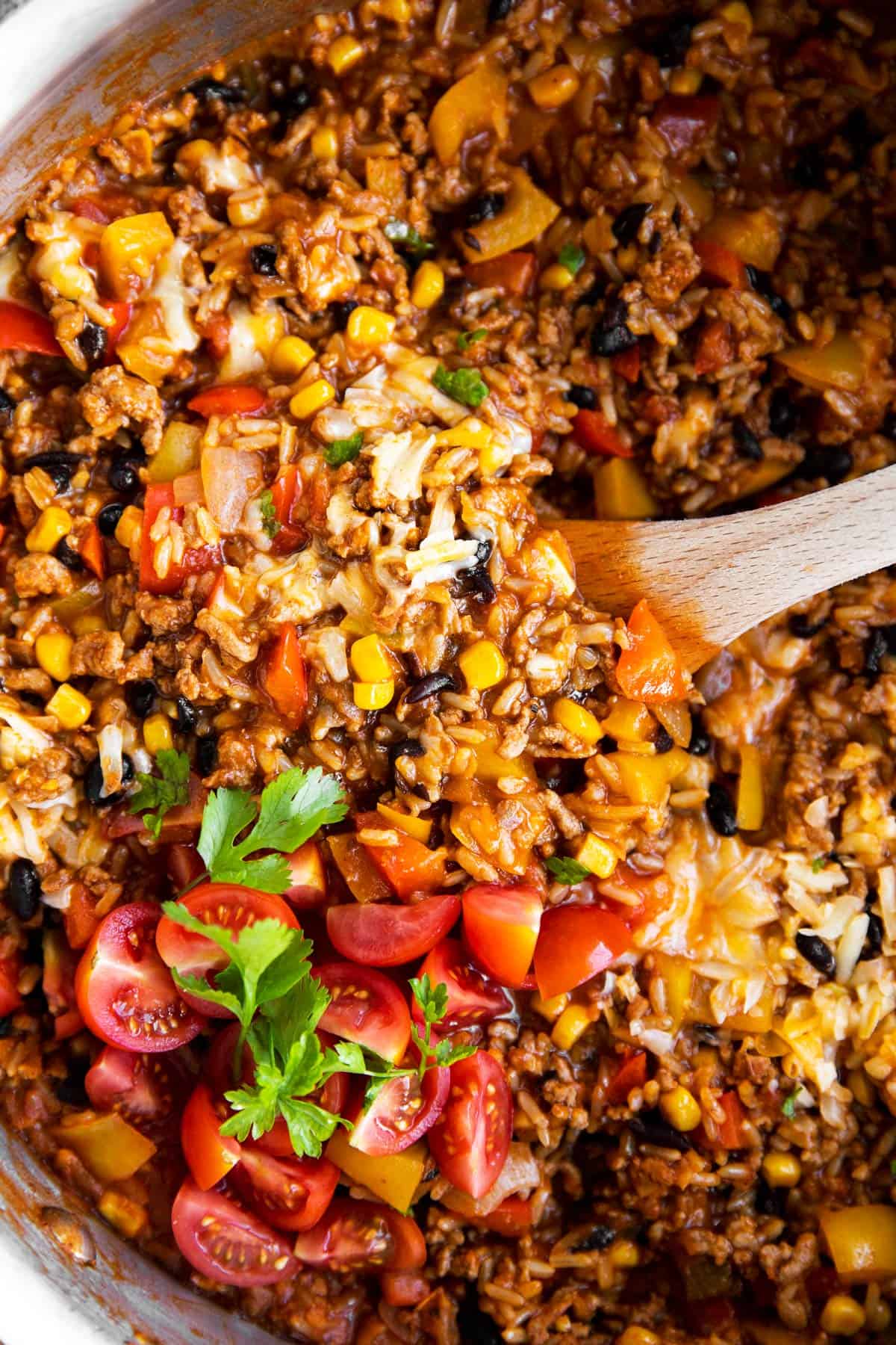 One-Pot Spicy Mexican Rice with Ground Beef and Black Beans