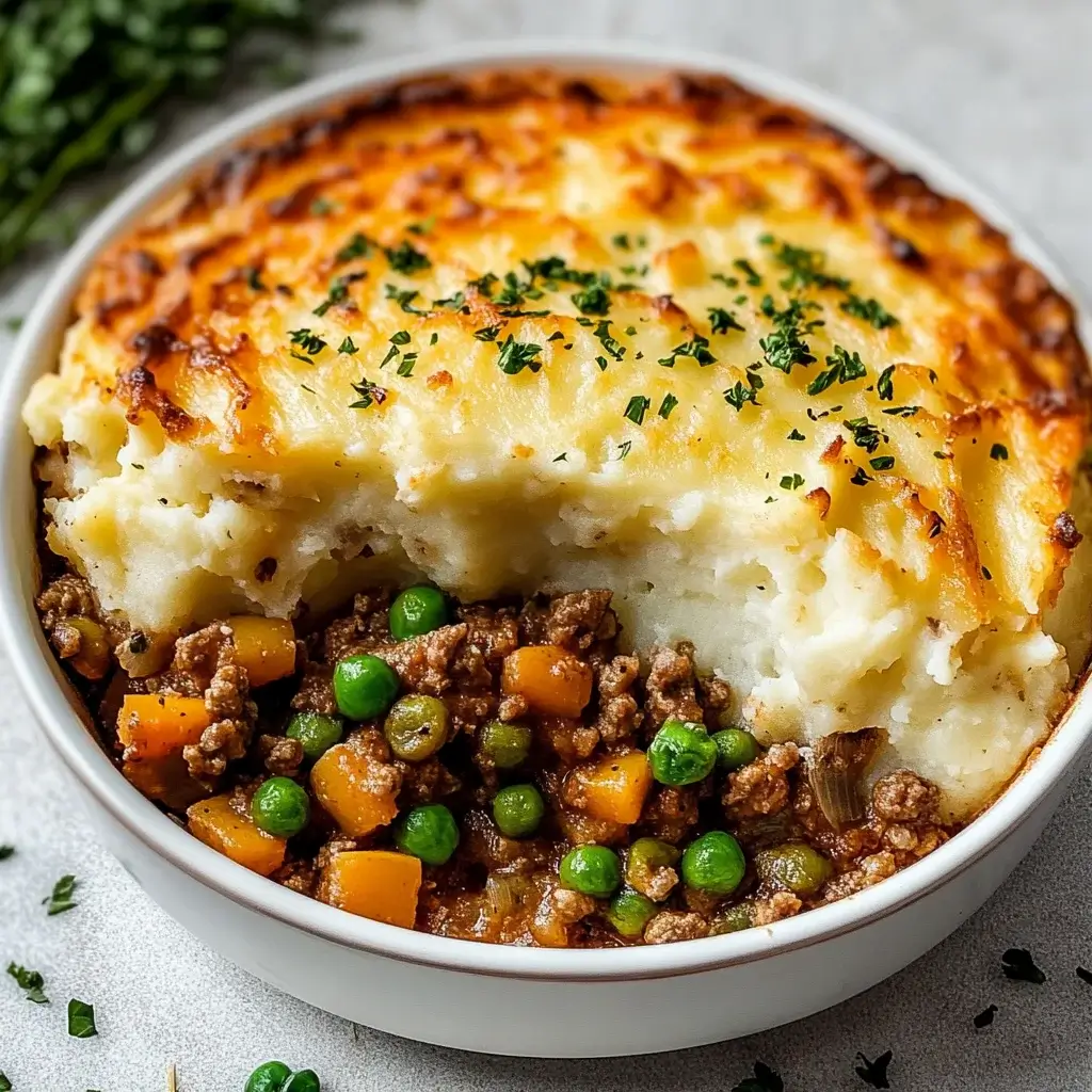Baked Shepherd’s Pie with Garlic Mashed Potatoes