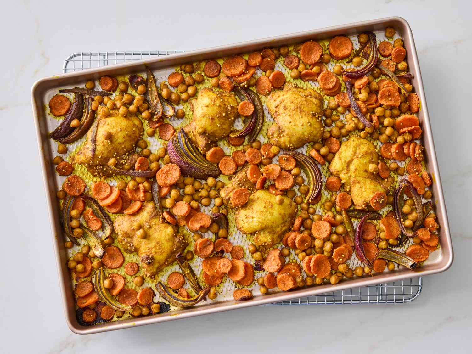Sheet Pan Turmeric-Spiced Chicken with Roasted Chickpeas