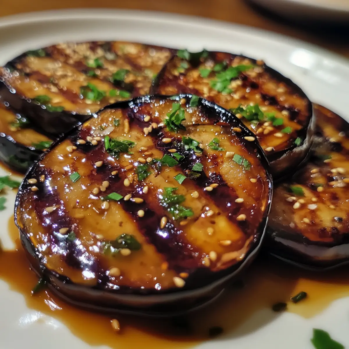 Charcoal-Grilled Miso Glazed Eggplant Steaks