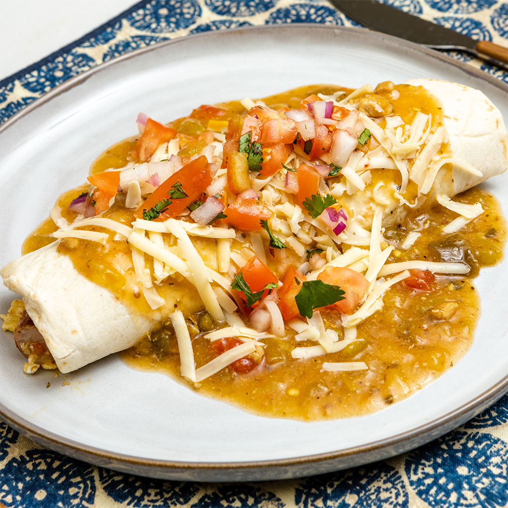 Green Chile and Cheese Breakfast Burrito