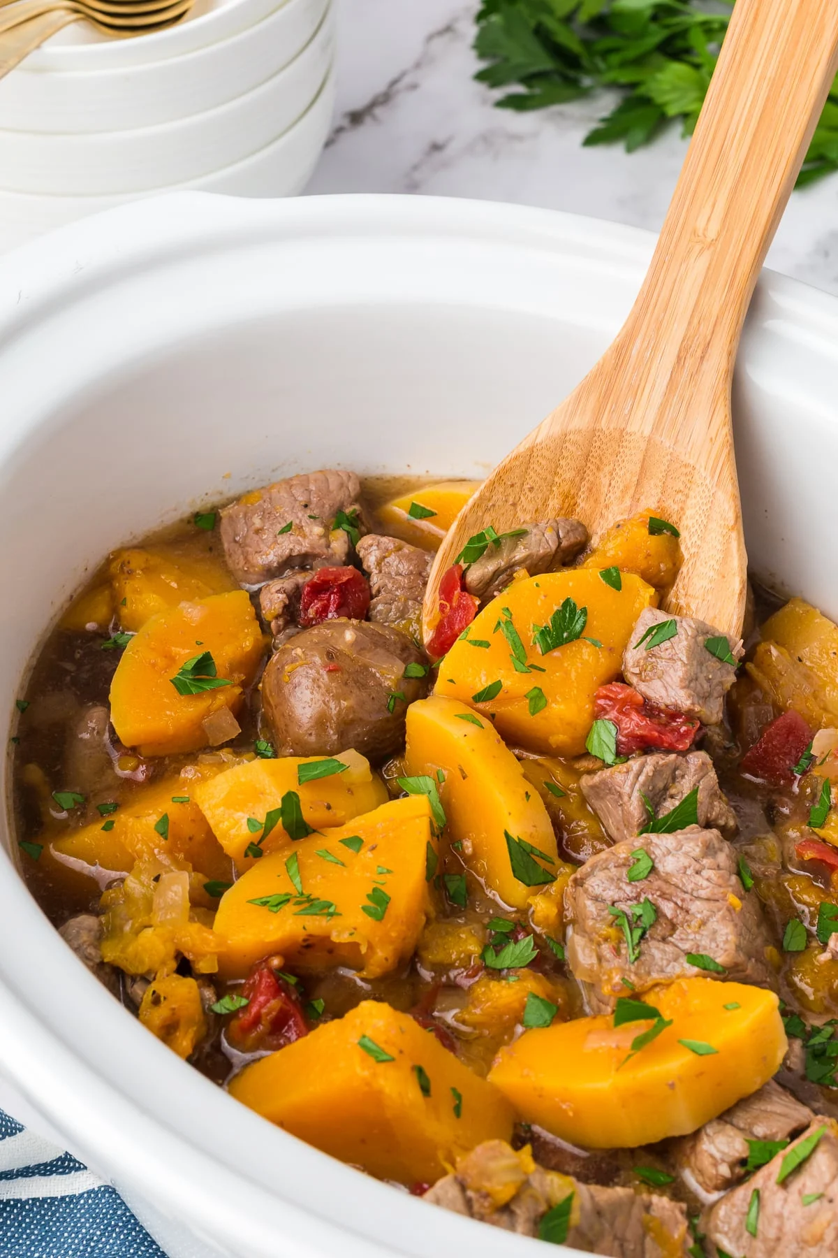 Slow-Cooked Beef and Butternut Squash Stew