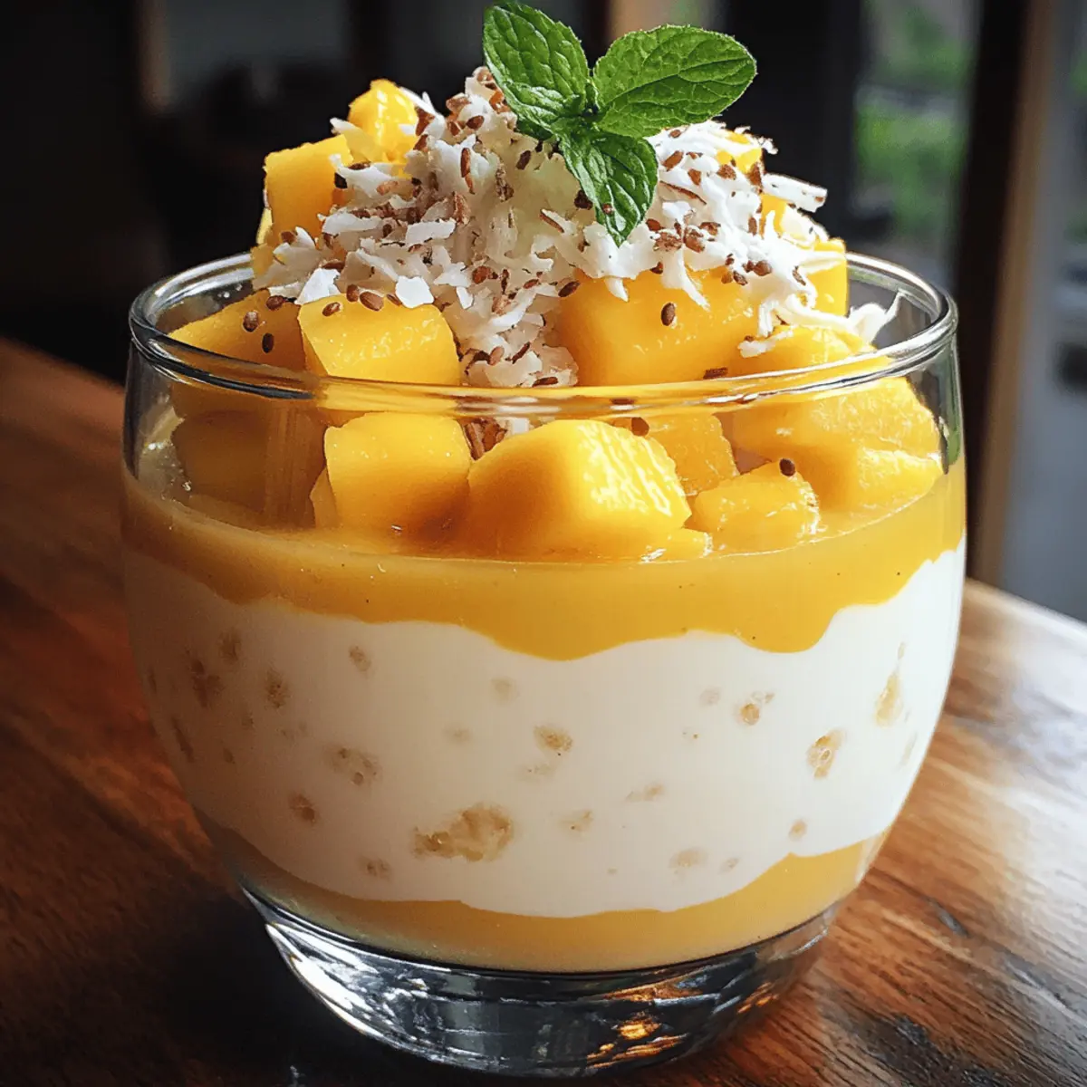 Quick No-Bake Coconut Mango Pudding