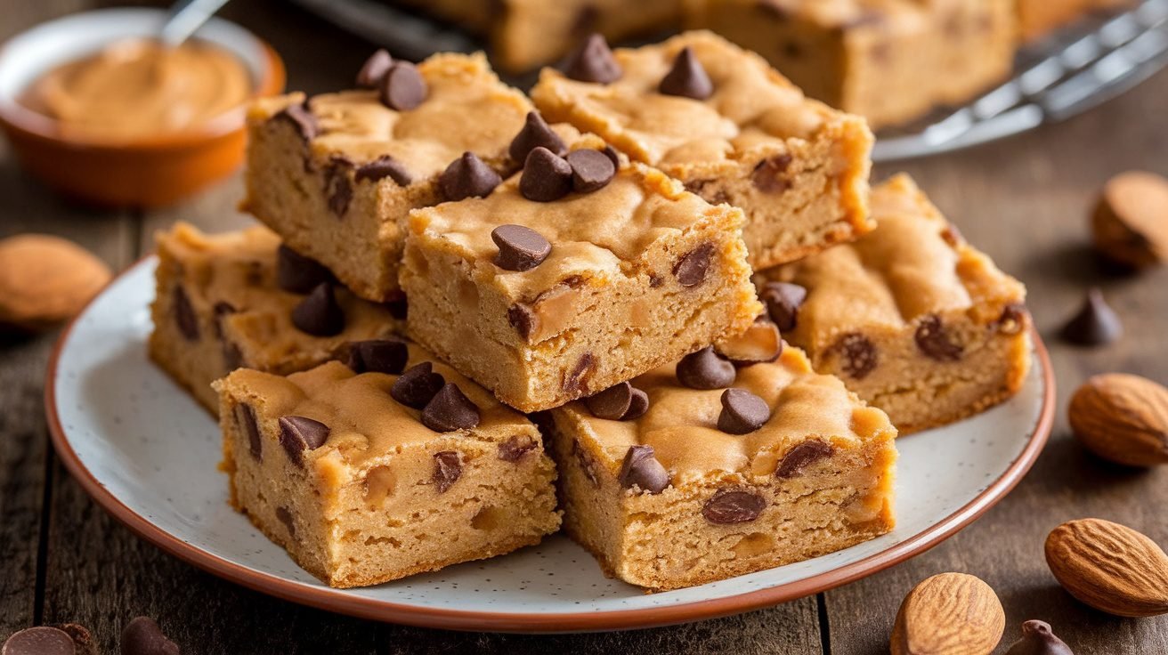 Rustic Almond Butter and Brown Sugar Blondies