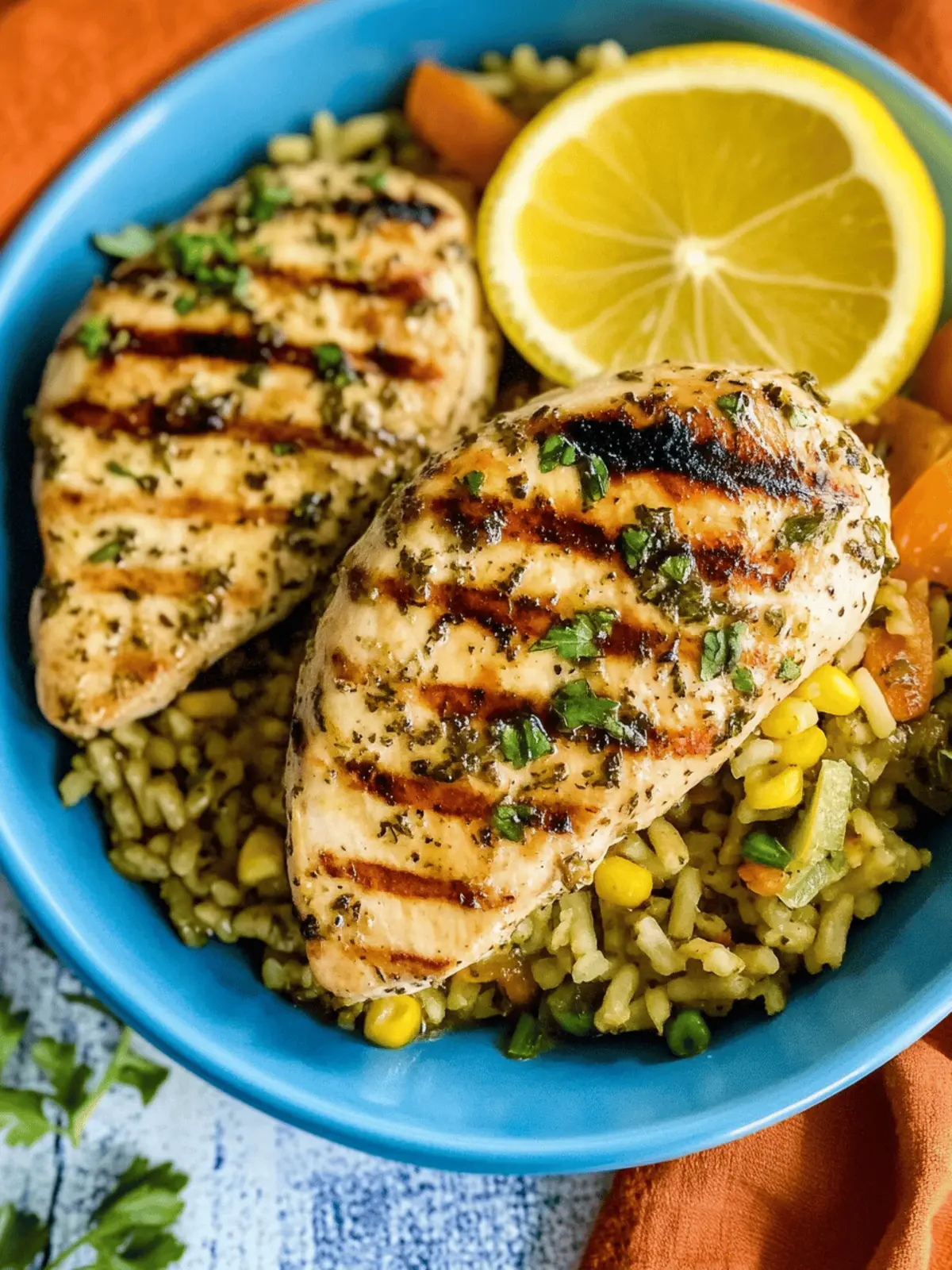 Grilled Herb-Marinated Chicken with Summer Corn Salad