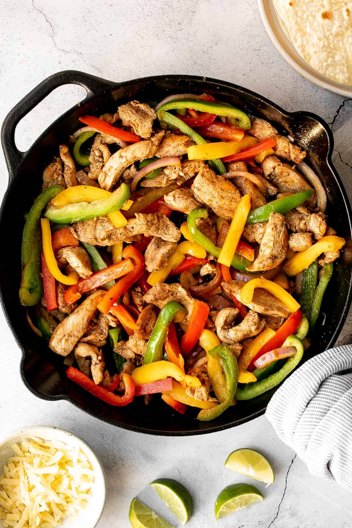 One-Pan Chicken Fajita Skillet with Bell Peppers