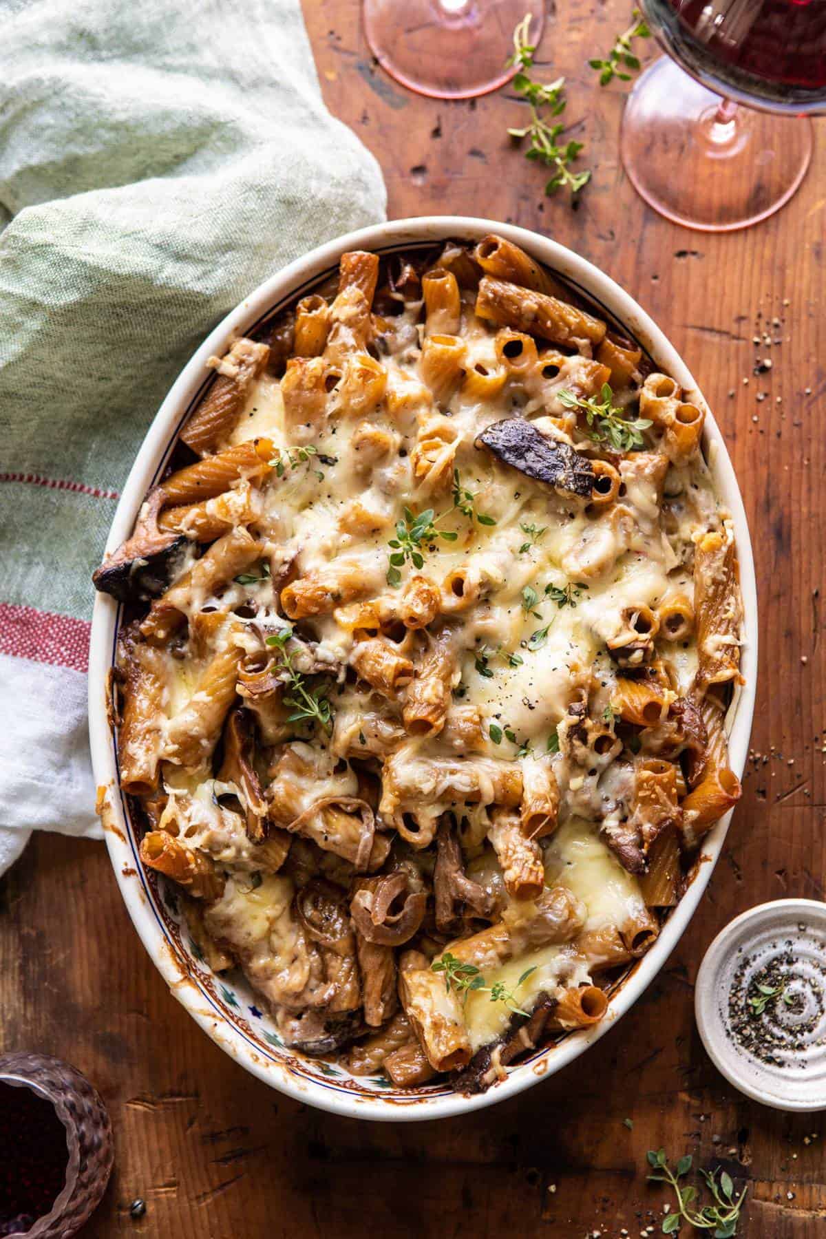 One-Pot Creamy French Onion Chicken Pasta Bake
