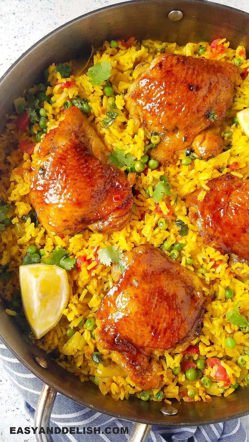 Galinhada with Saffron-Infused Brazilian Chicken and Rice