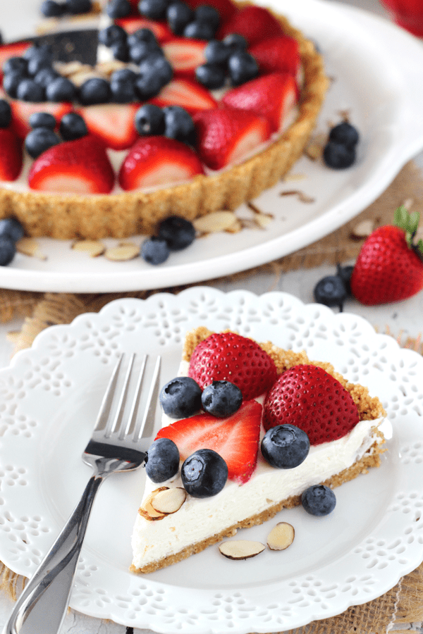 No-Bake Mixed Berry Tart with Almond Crust