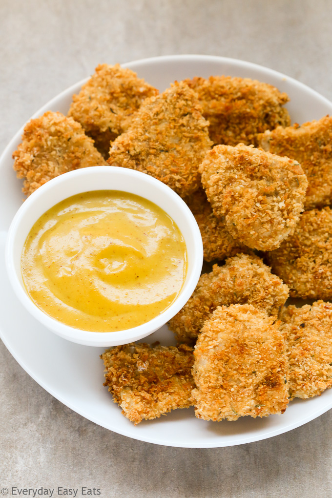 Baked Kid-Friendly Chicken Nuggets with Honey Mustard Dip
