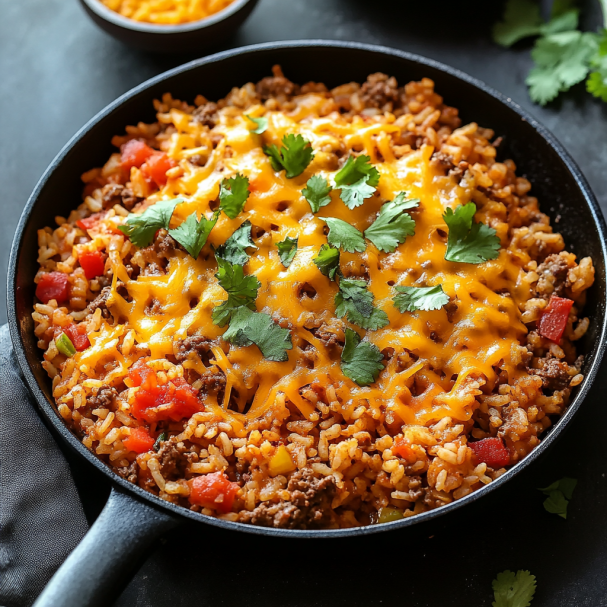 One-Pan Mexican Beef and Rice Skillet