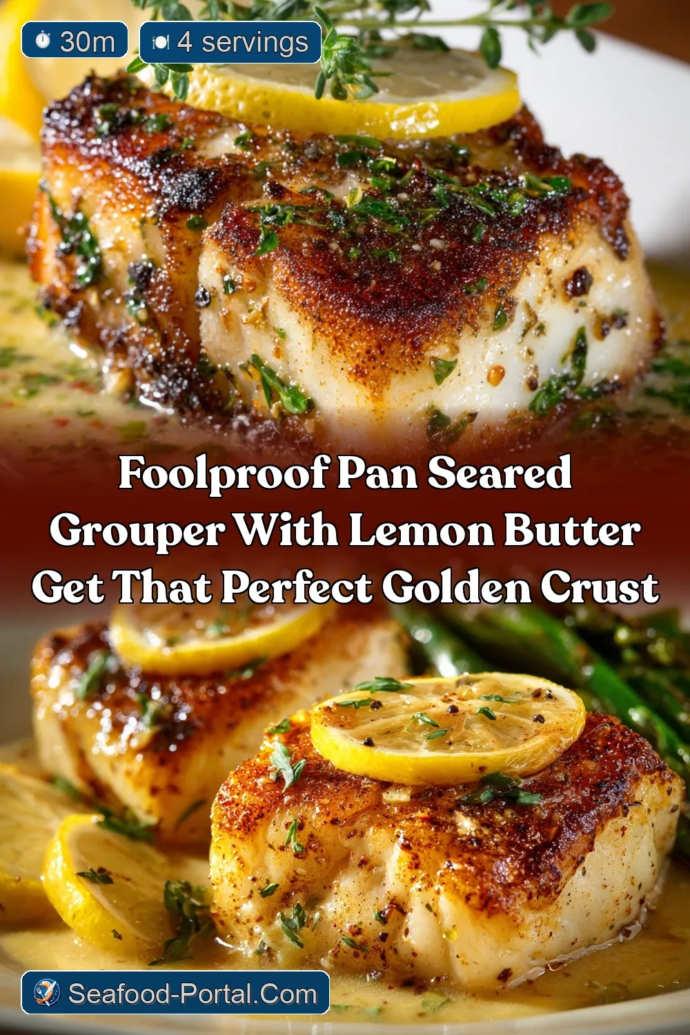 Seared Atlantic Grouper with Citrus Butter Sauce