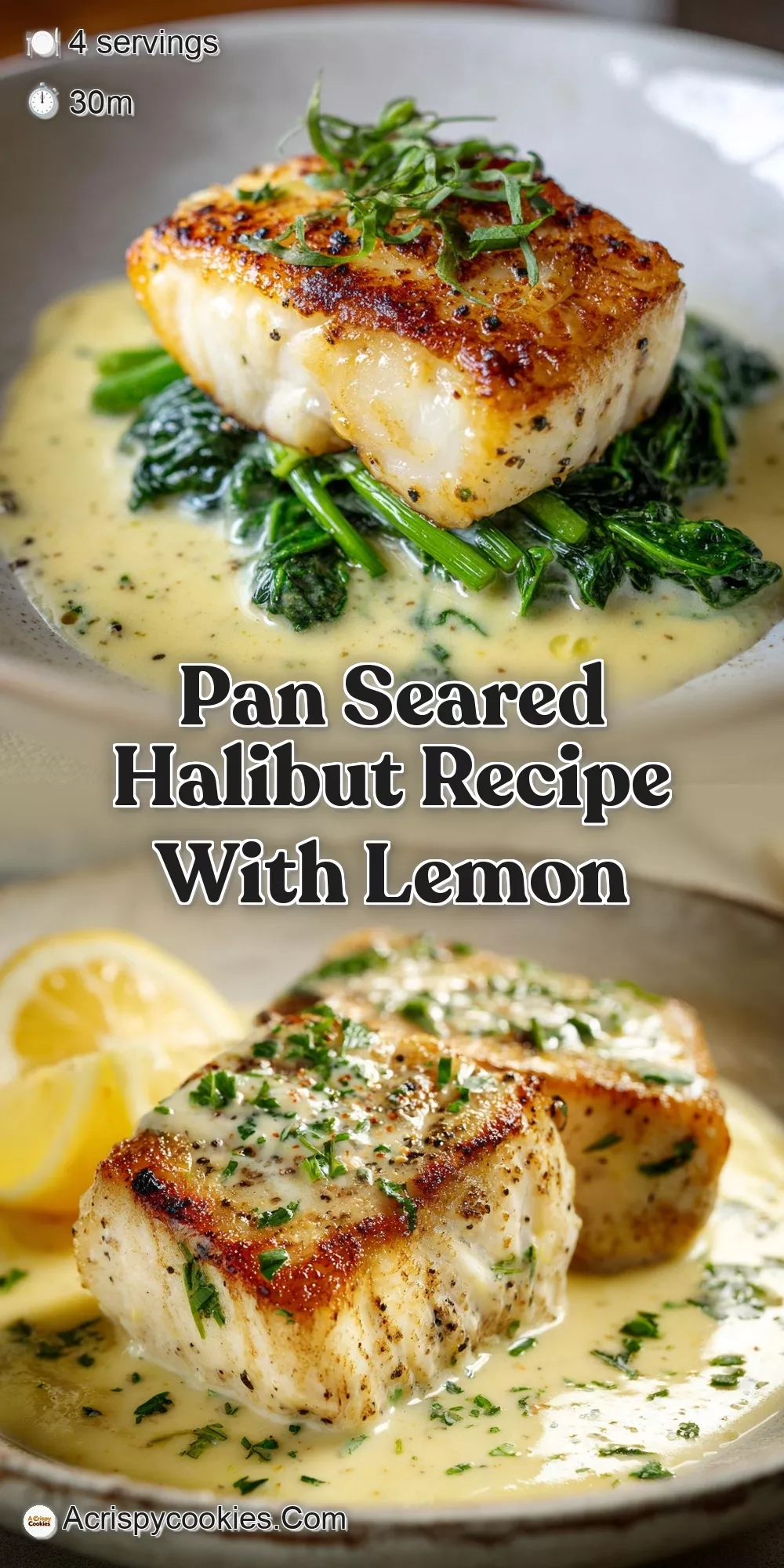 Pan-Seared Grouper with Citrus Beurre Blanc and Sautéed Spinach