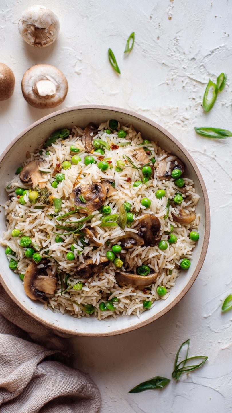 Sautéed Hatch Green Chile and Mushroom Rice Bowl
