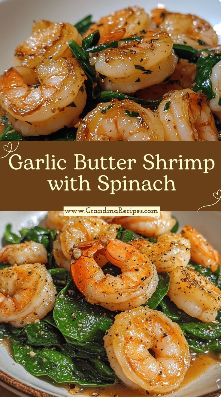 Sautéed Shrimp and Spinach with Lemon-Garlic Butter