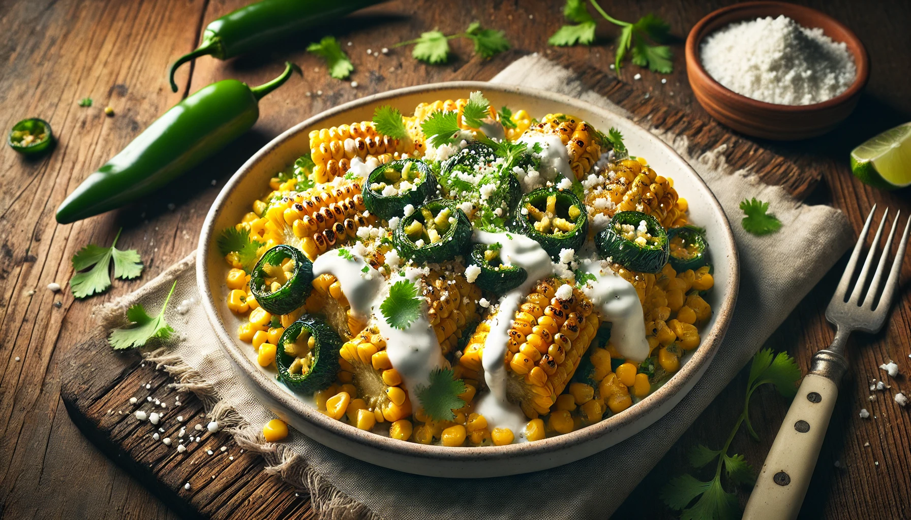Sautéed Green Chile and Corn Tostadas with Cotija