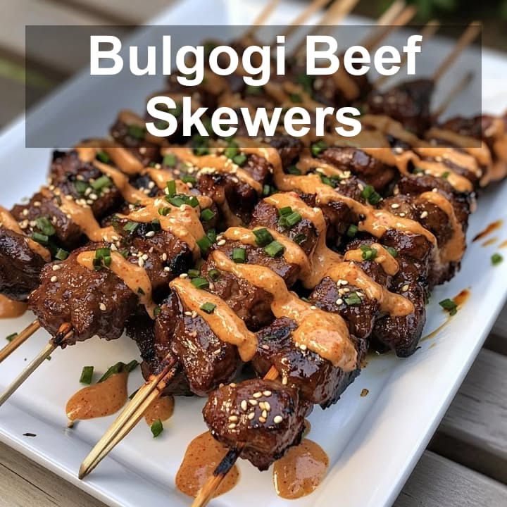 Spicy Korean-Style Grilled Beef Bulgogi Skewers