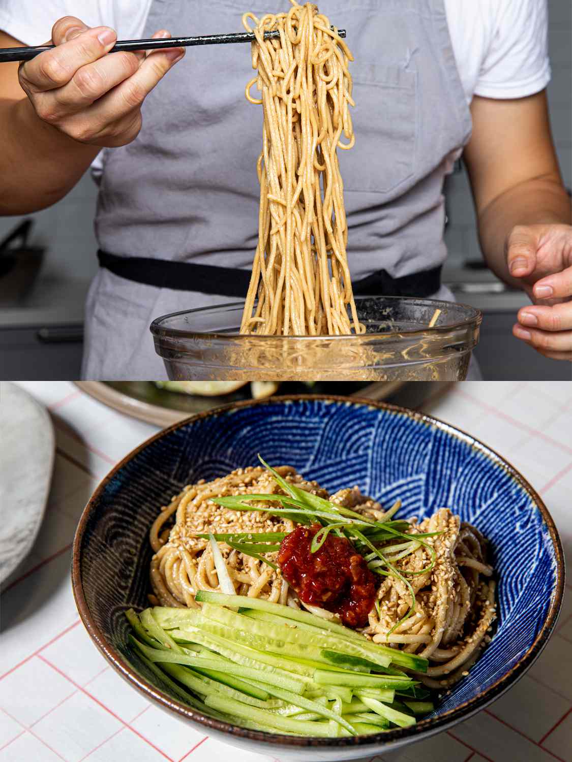 Cold Shanghai Soy-Sesame Noodles with Cucumber and Scallions