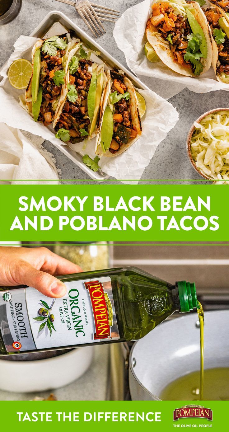 Southwest Roasted Poblano and Black Bean Tacos