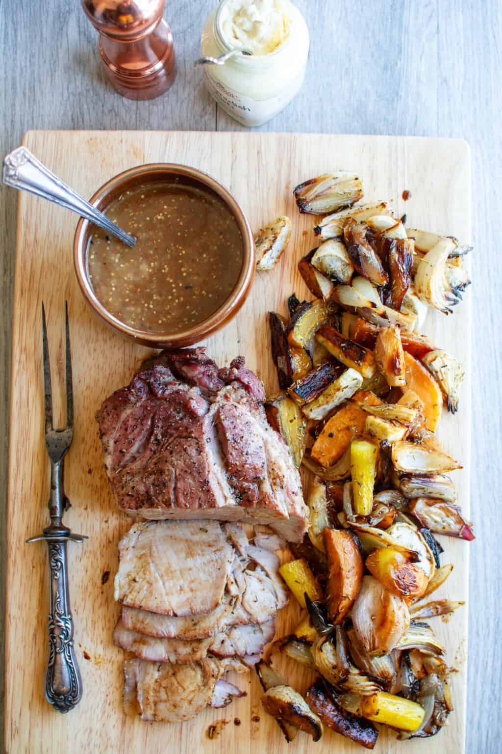 Spiced Red Chile Pork Shoulder with Roasted Vegetables