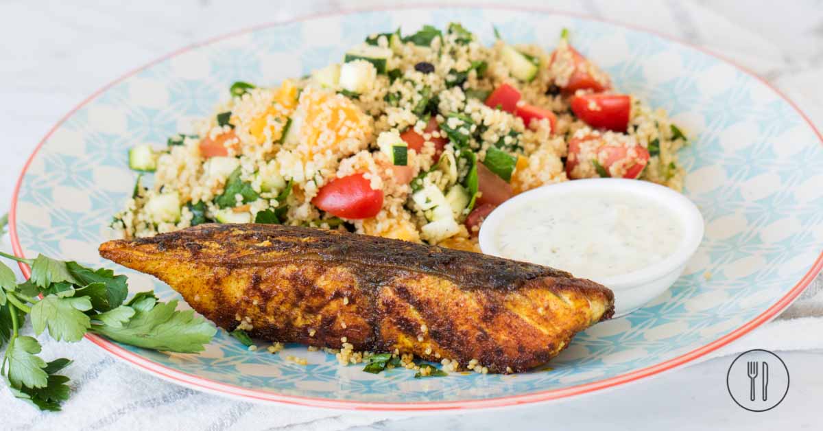 Cajun-Spiced Barramundi with Roasted Corn and Andouille