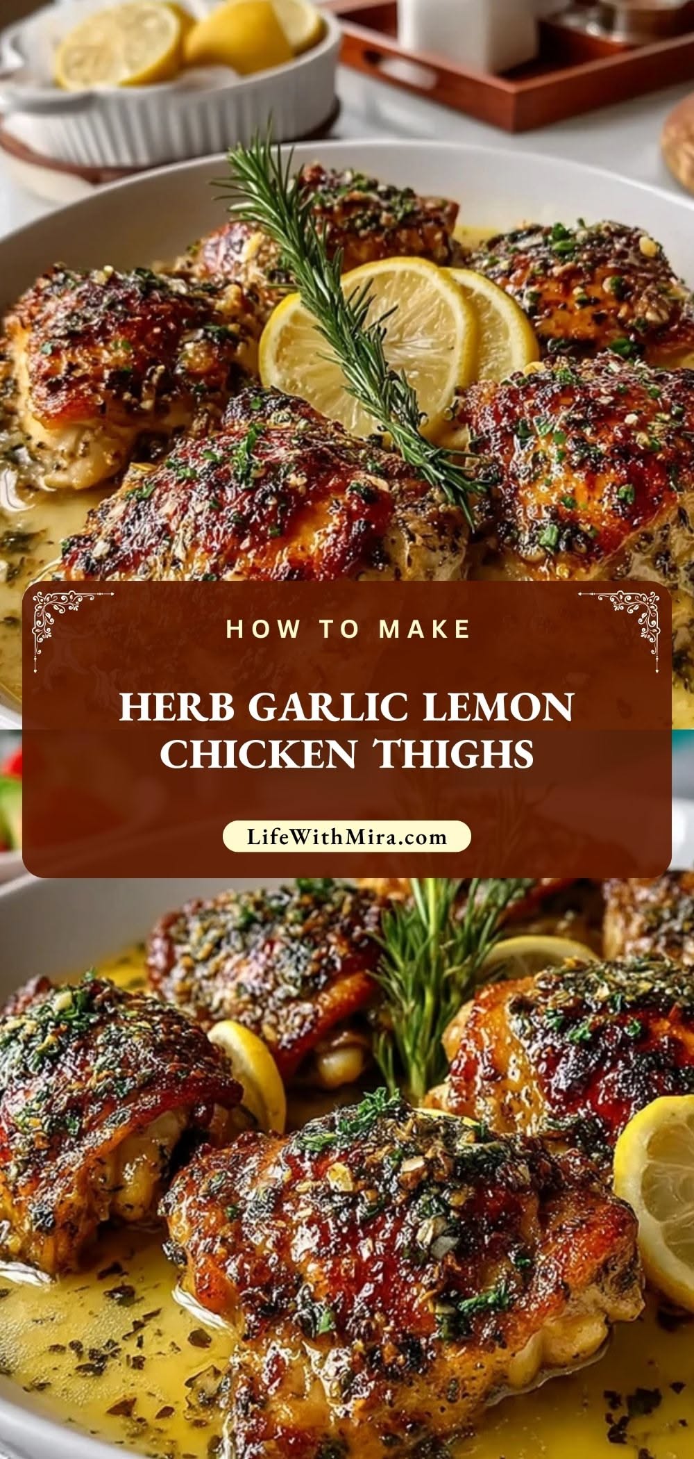 Sautéed Garlic Lemon Chicken Thighs with Rosemary