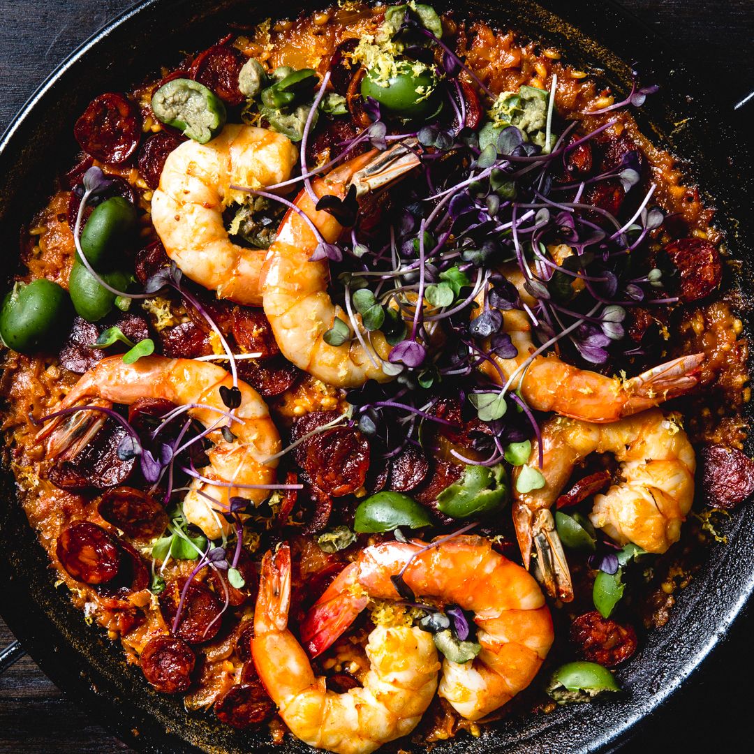 Roasted Shrimp and Chorizo Paella