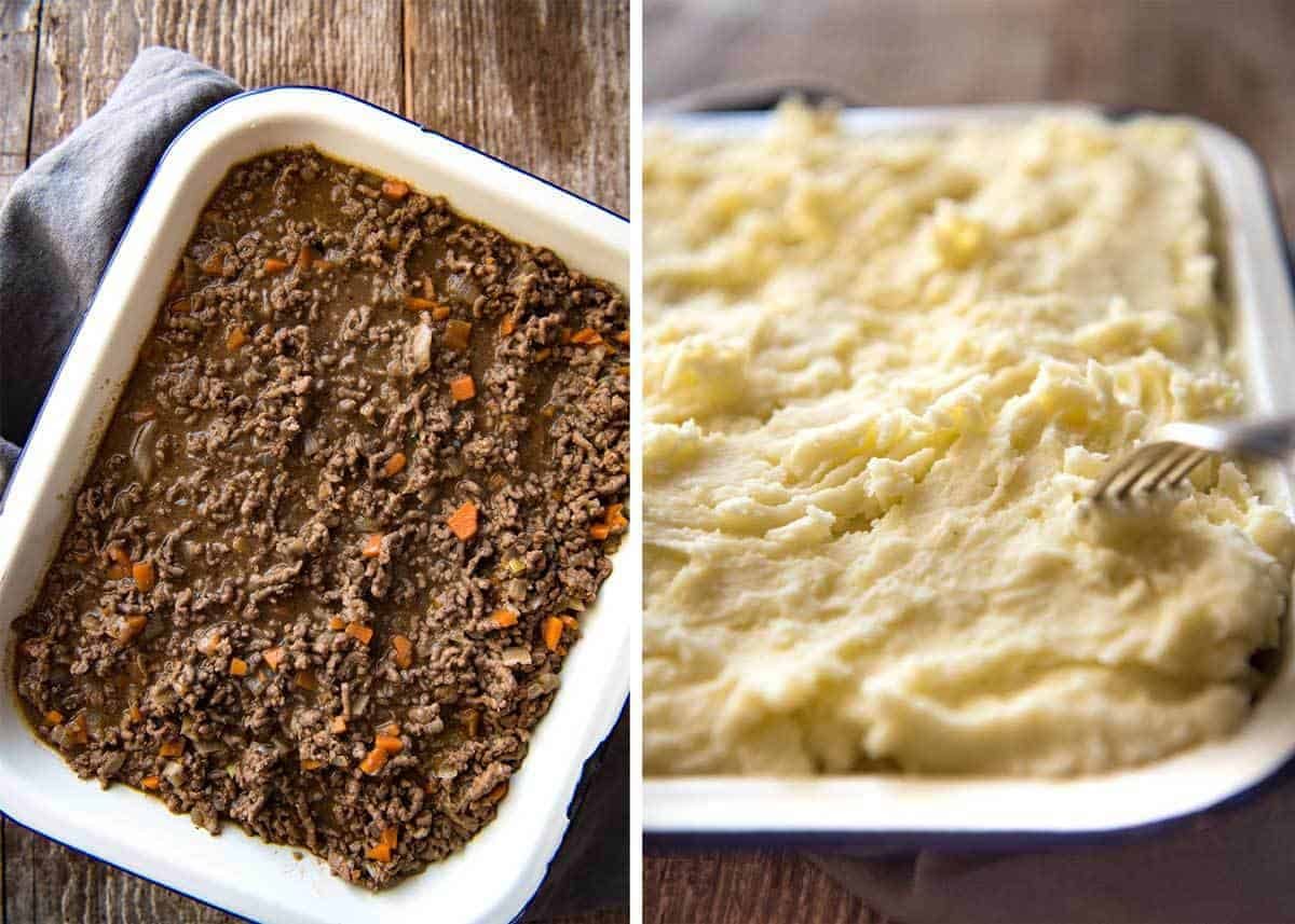 Cottage Pie with Garlic Mashed Potato Topping