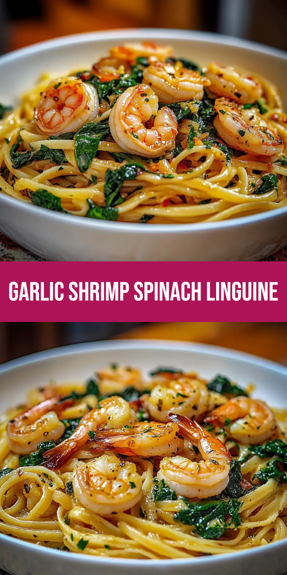 One-Pot Garlic Butter Shrimp and Spinach Linguine