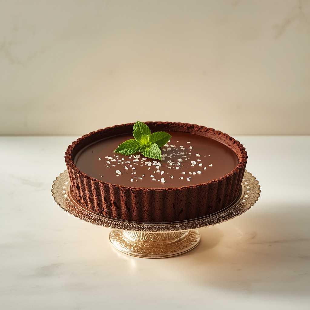 Oven-Baked Chocolate Ganache Tart with Sea Salt