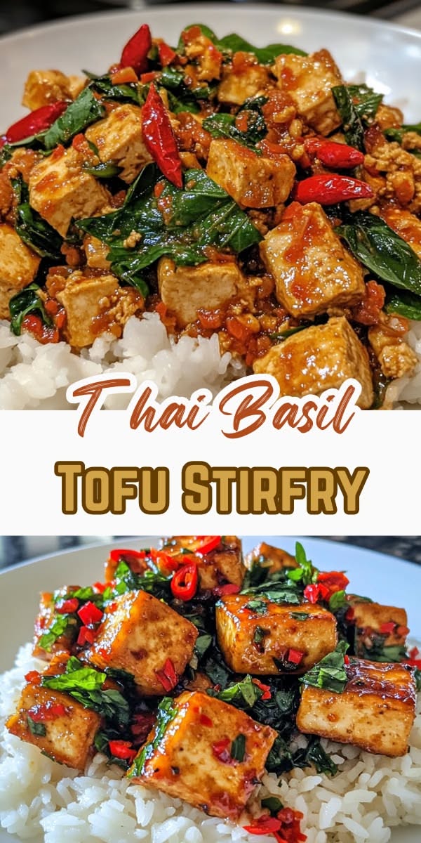 Stir-Fried Tofu with Garlic and Thai Basil