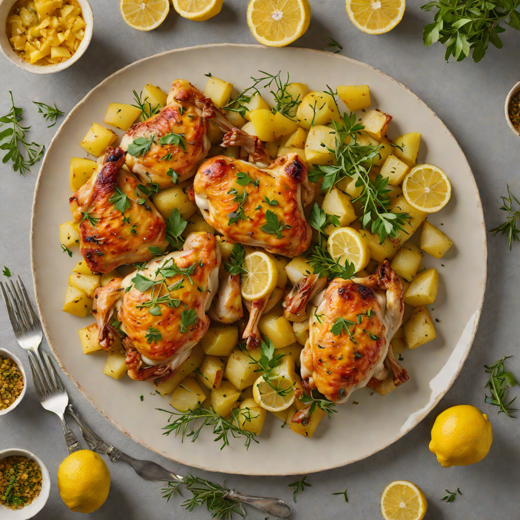 Saffron-Scented Lemon Chicken with Herbed Potatoes