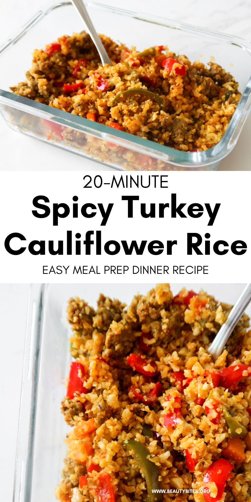 Stir-Fried Cauliflower Rice with Ground Turkey and Bell Peppers