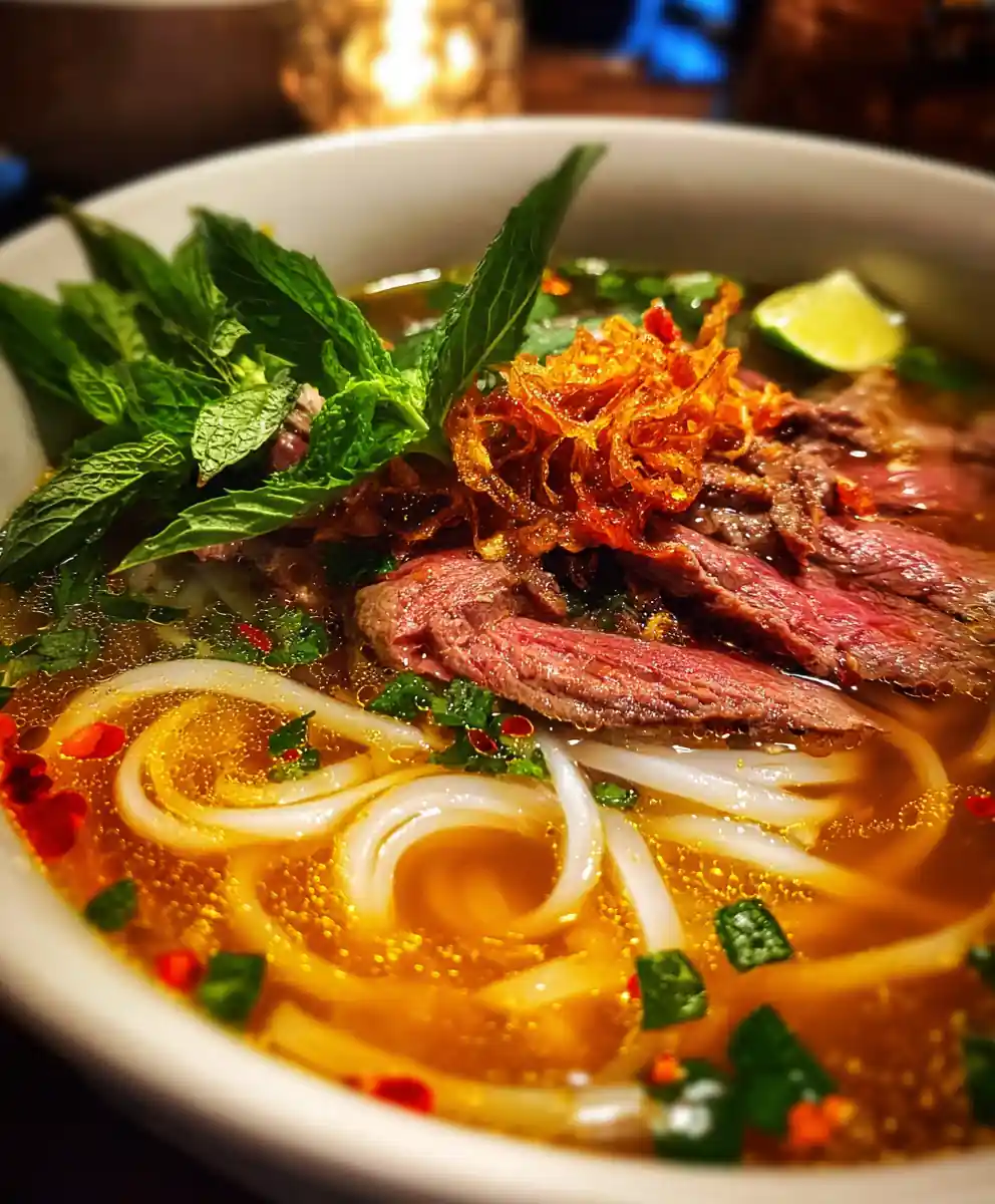 Slow-Simmered Beef Pho with Charred Onion and Star Anise