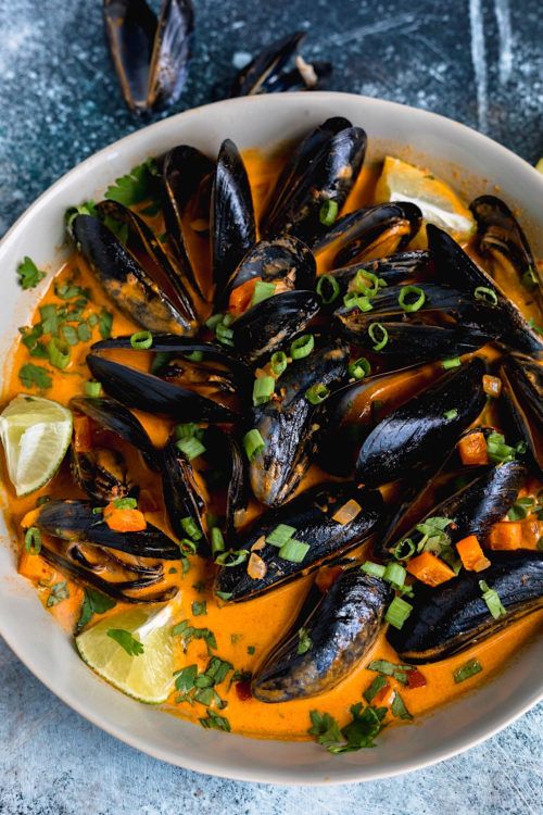 Steamed Goan Mussels in Coconut Masala Broth