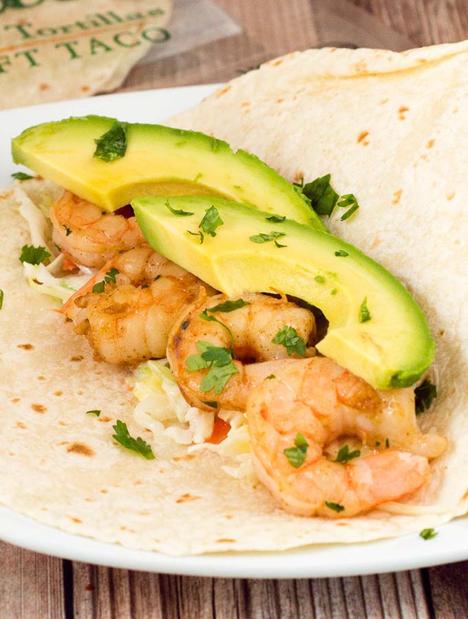 Chipotle Lime Shrimp Tacos with Avocado Slaw