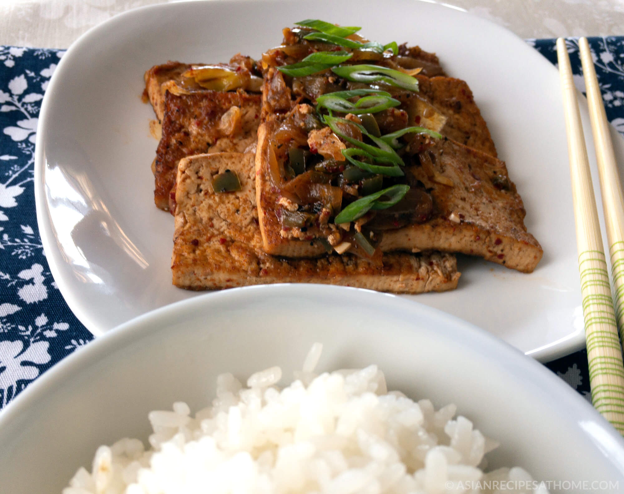 Sweet and Spicy Korean-Style Stir-Fried Tofu