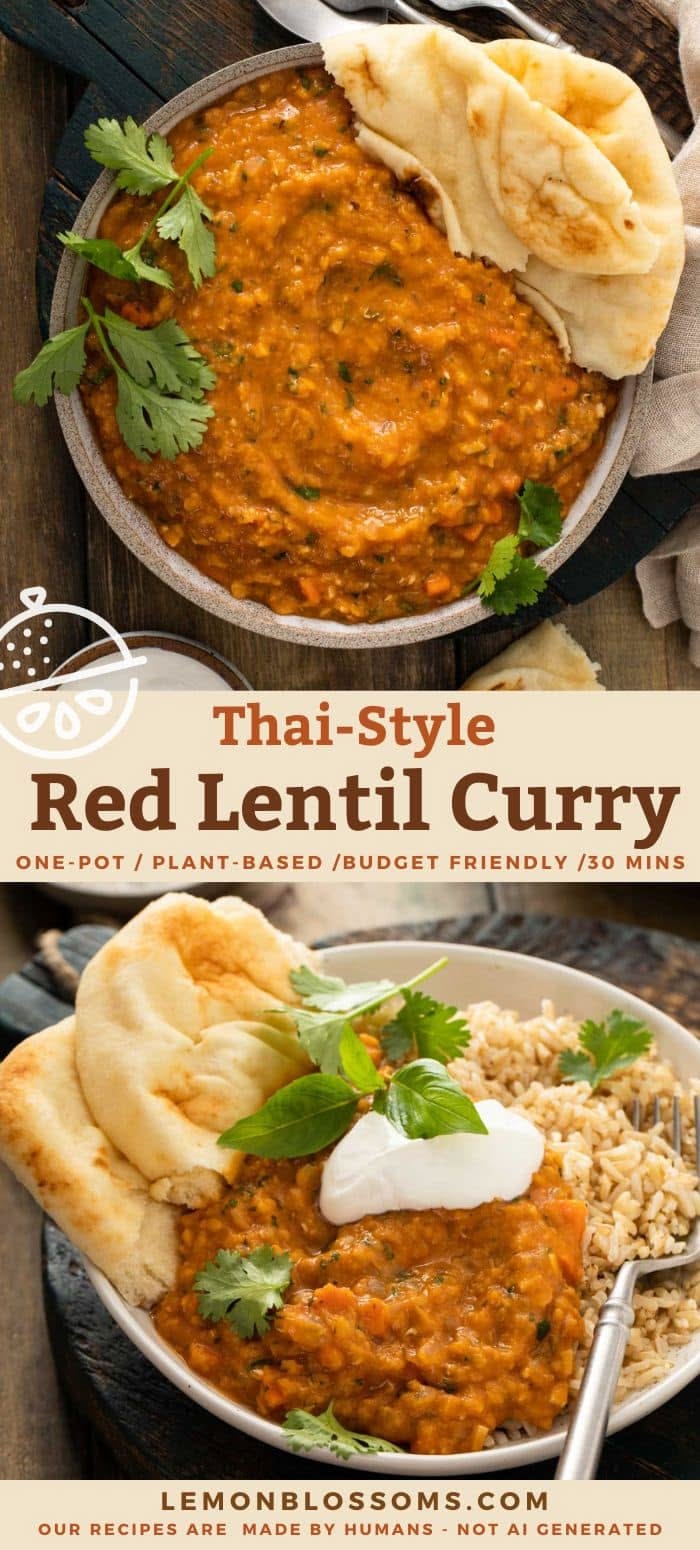Spicy Indian Red Lentil Curry with Coconut Milk