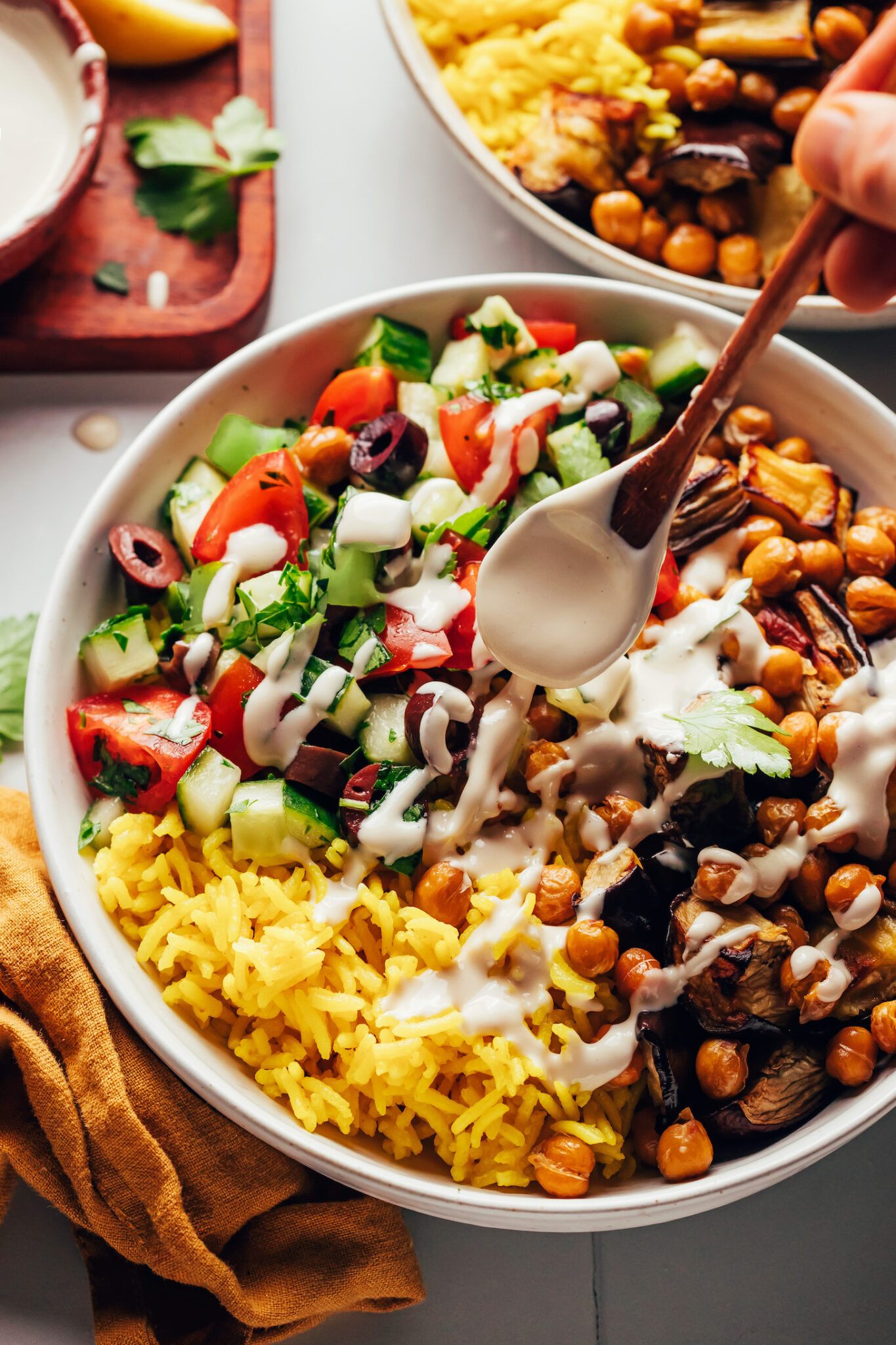 Herb-Roasted Mediterranean Chickpea and Eggplant Bowl
