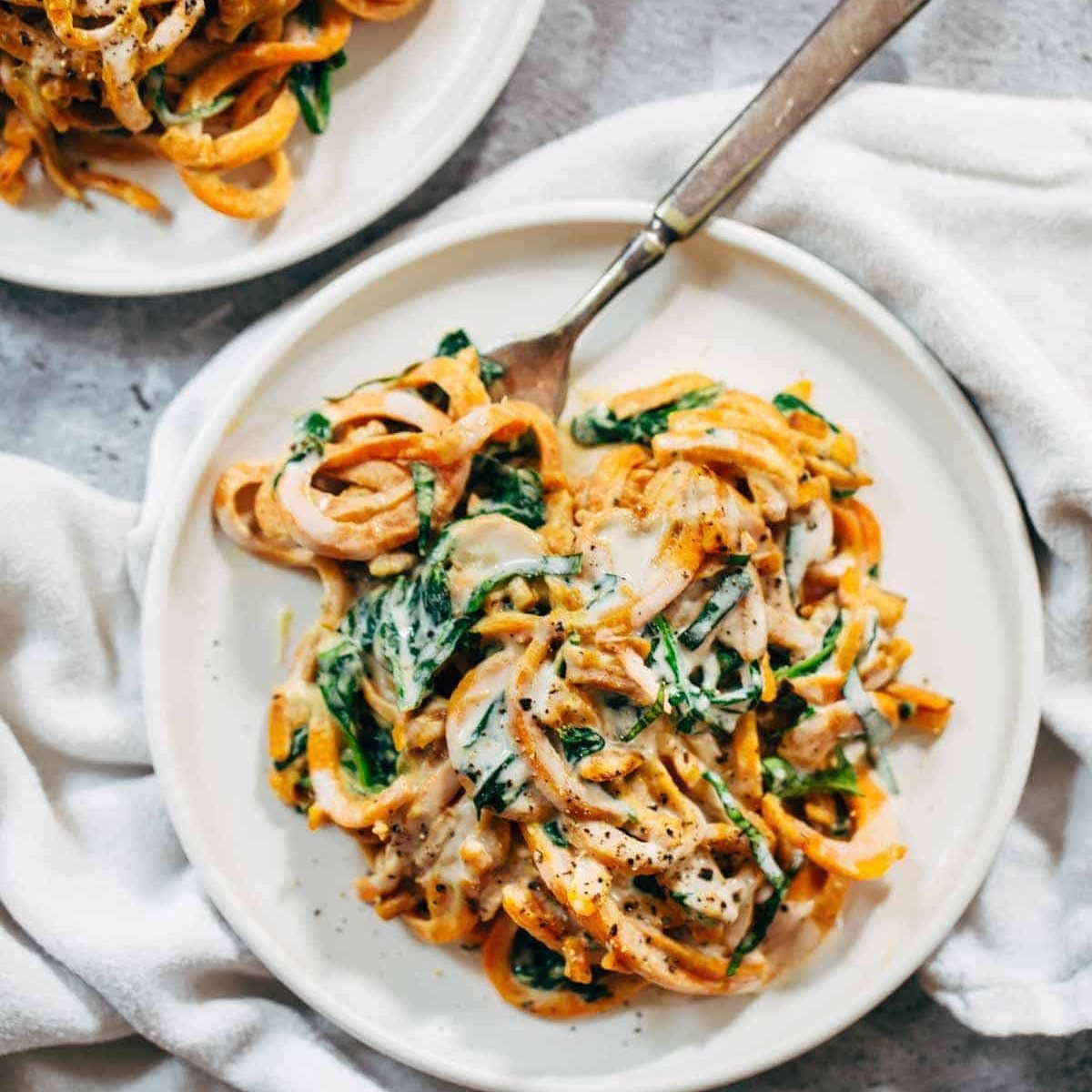One-Pot Coconut Curry Noodles with Tofu and Spinach