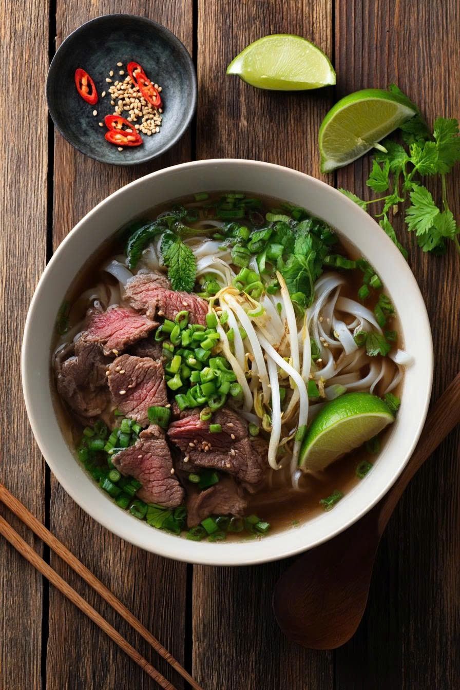 Slow-Simmered Pho Broth with Beef and Pork Slices