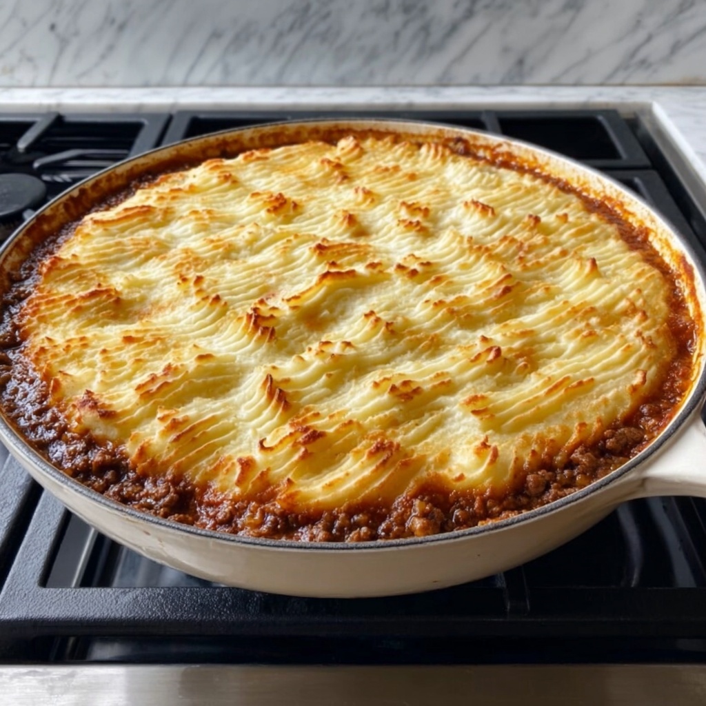 Oven-Baked Shepherd’s Pie with Savory Ground Beef and Mashed Potatoes