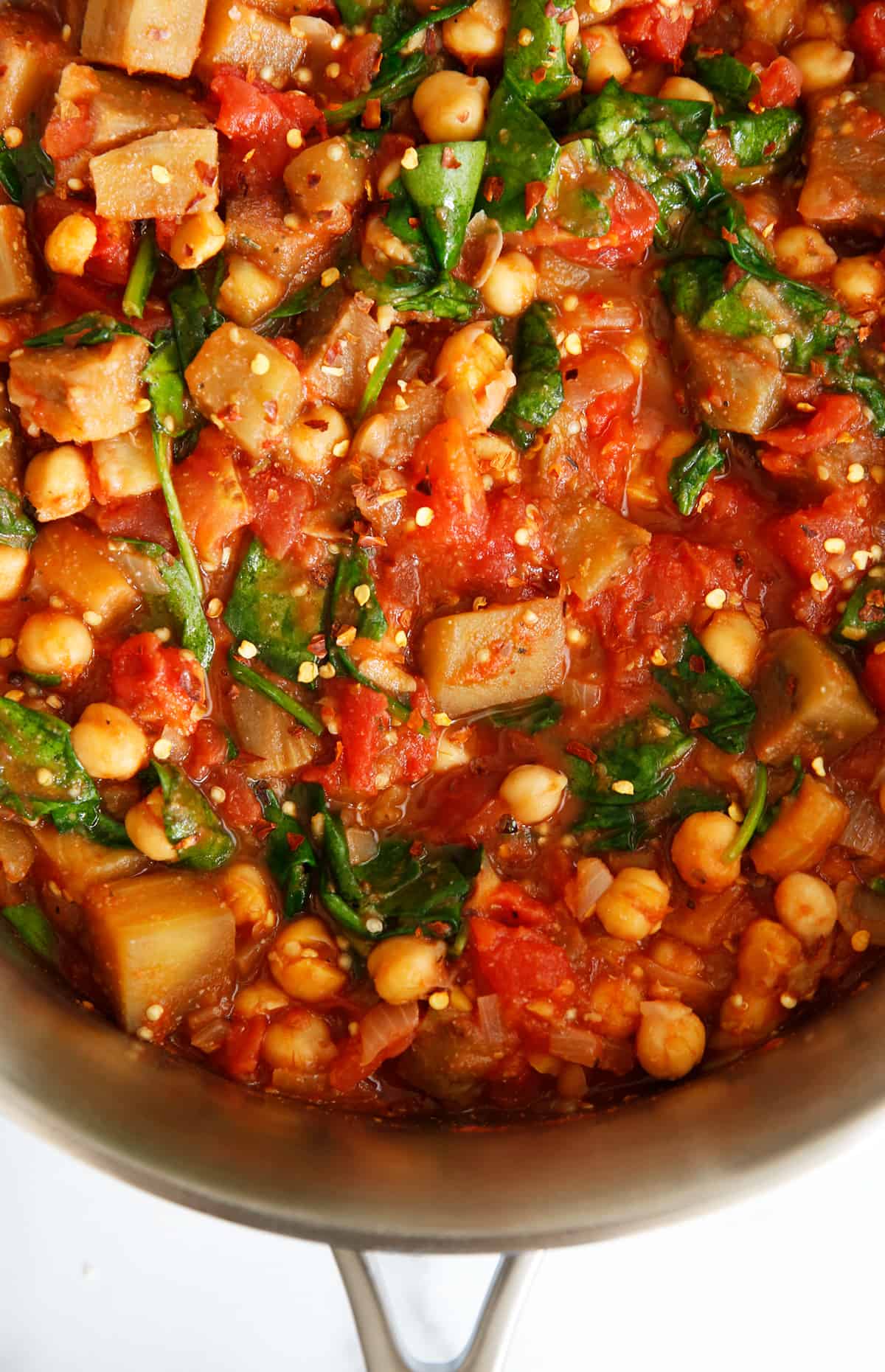 Chickpea and Eggplant Greek Stew with Tomato and Herbs