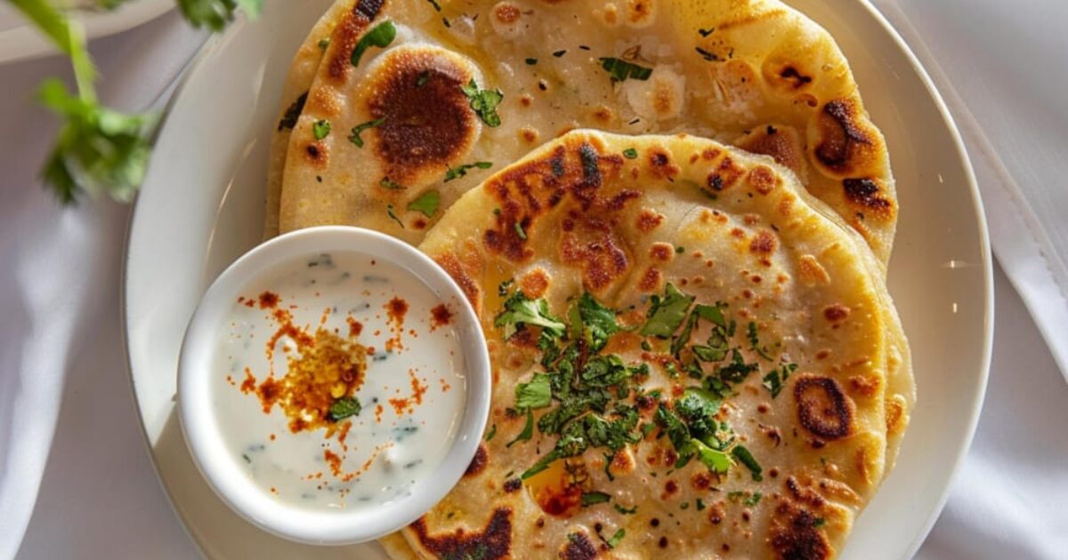 Punjabi-Style Aloo Paratha with Yogurt Raita