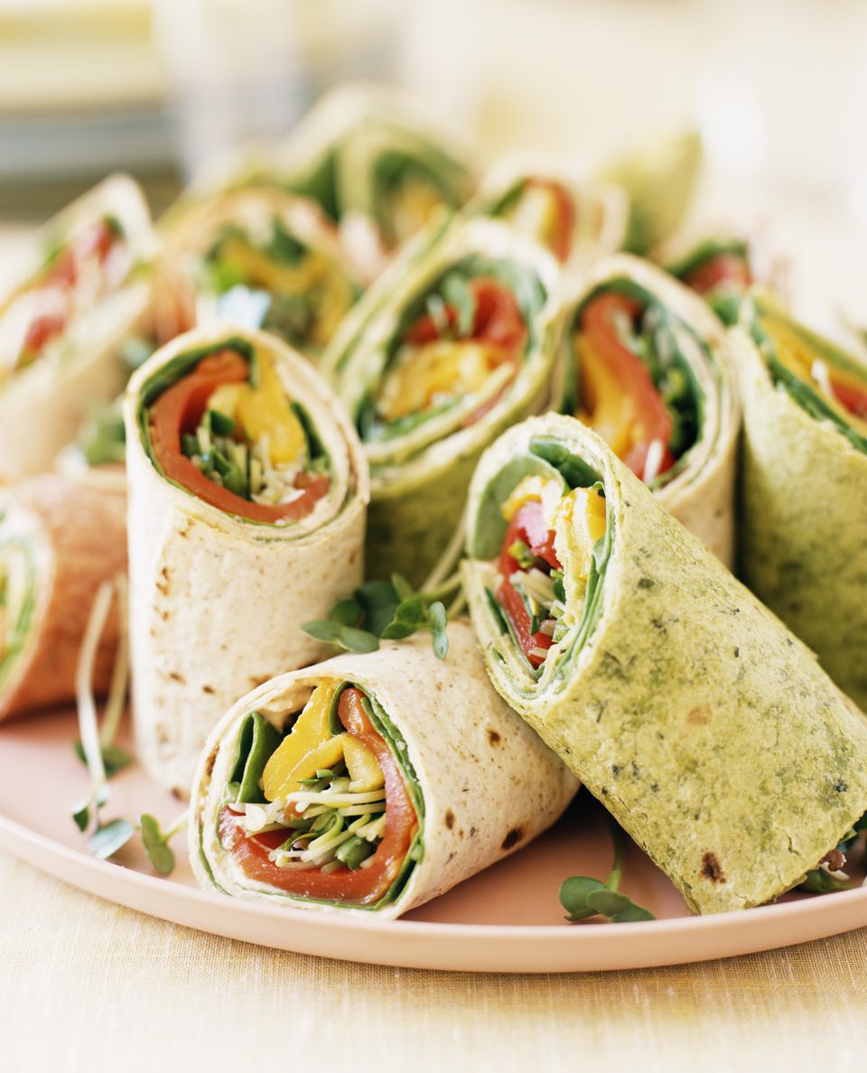 Vegetarian Rainbow Veggie Wrap with Creamy Avocado Spread