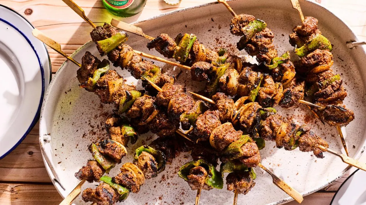 Grilled Middle Eastern Lamb Skewers with Cumin Yogurt