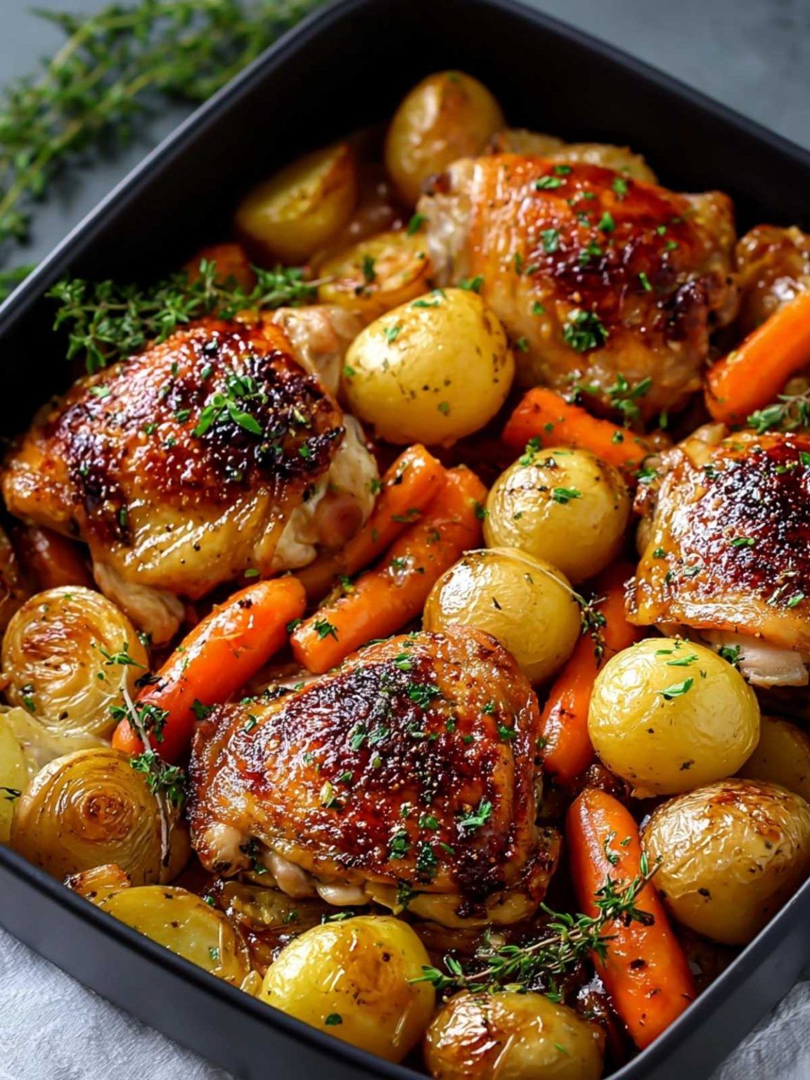 Pan-Seared Chicken Thighs with Roasted Garlic and Carrot Purée